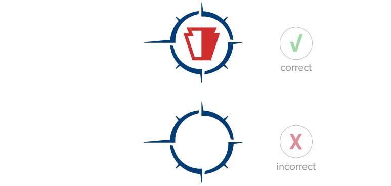 Using compass separately without an approved graphic inside example