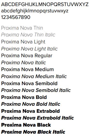 Proxima nova typography examples