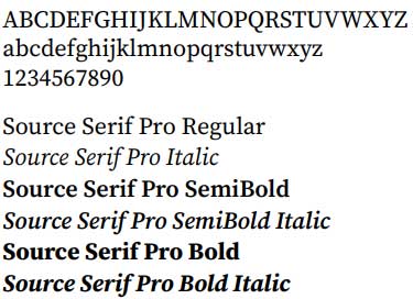 Source Serif Pro typography examples