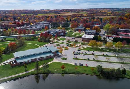 Aerial view of PennWest Edinboro