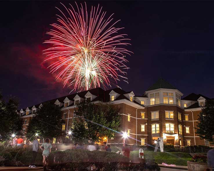 Campus fireworks