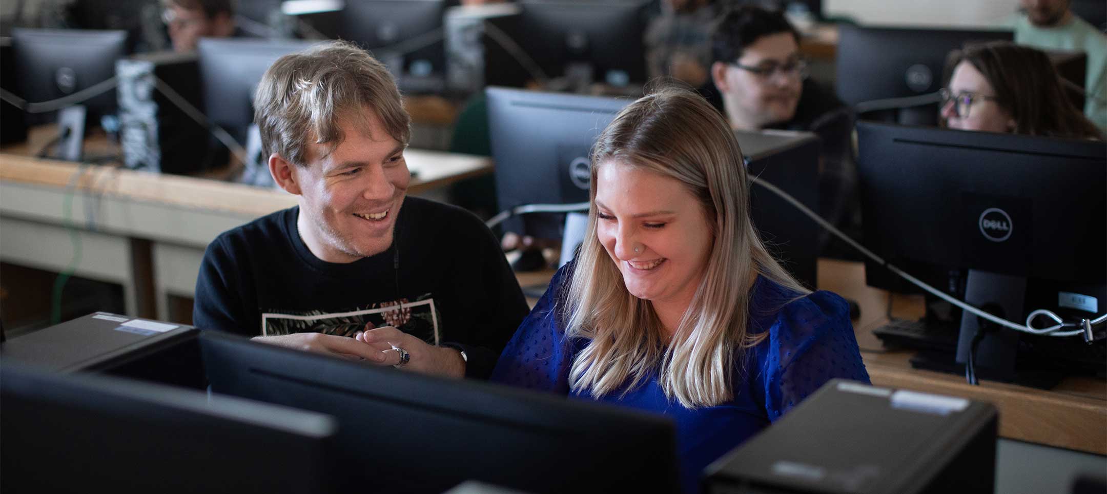 Students in a computer lab