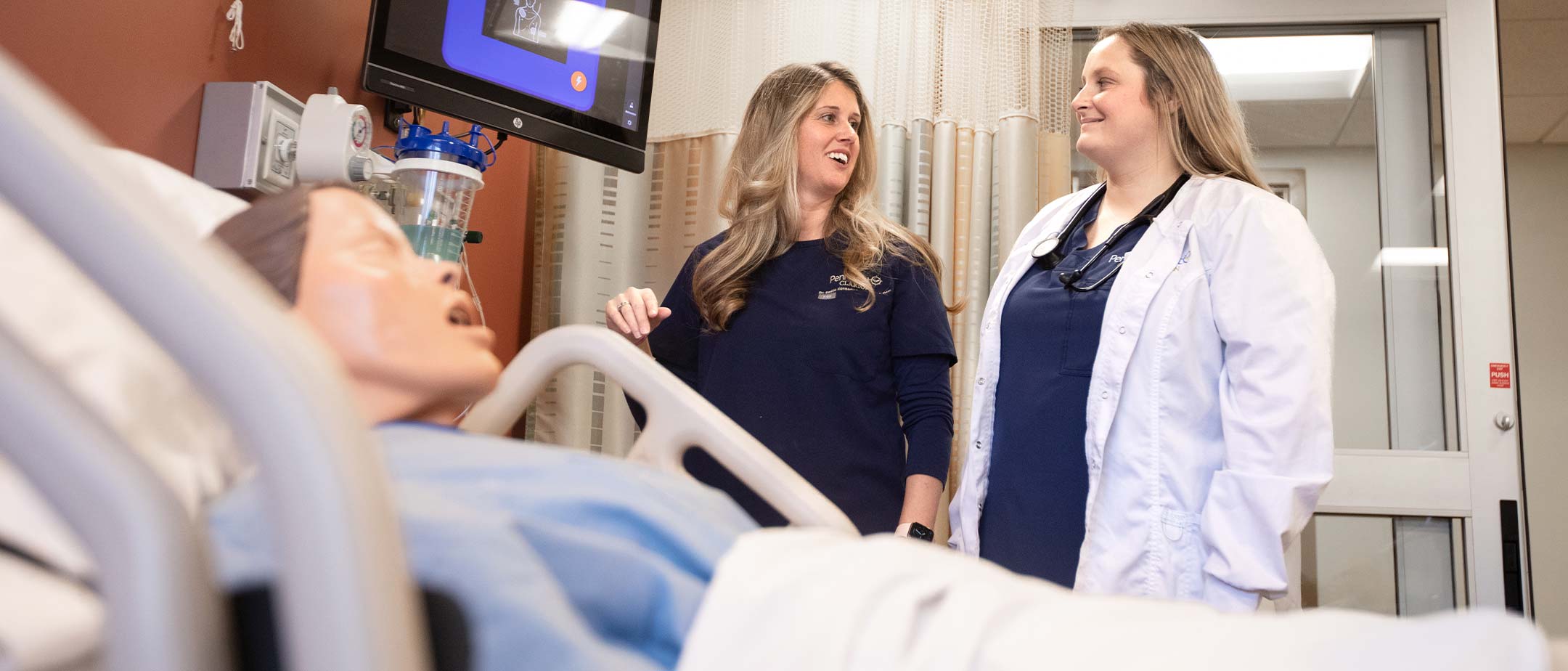 A nursing student in a lab