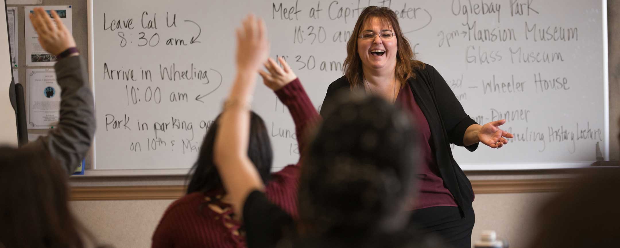 PennWest professor teaching an english class.