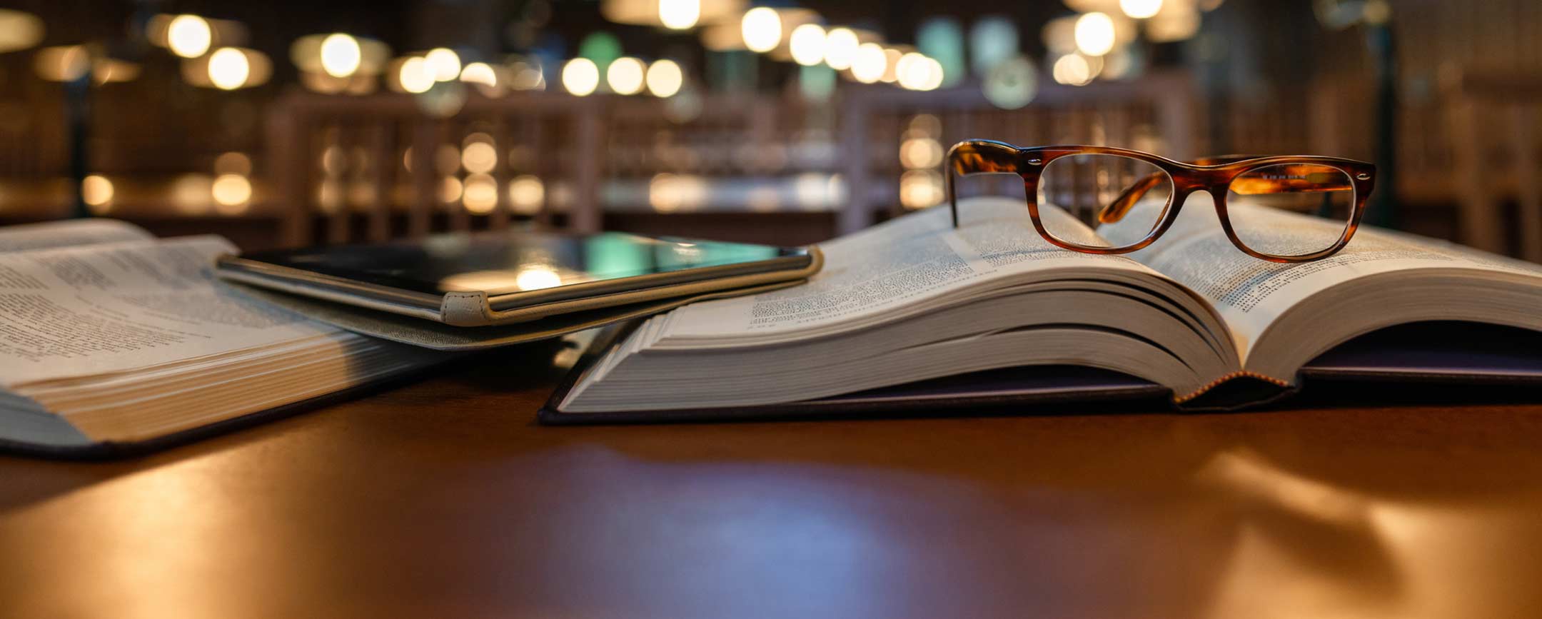 A book on a library table showing culture and literacy.