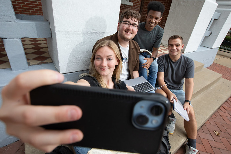 Students taking a selfie at PennWest California