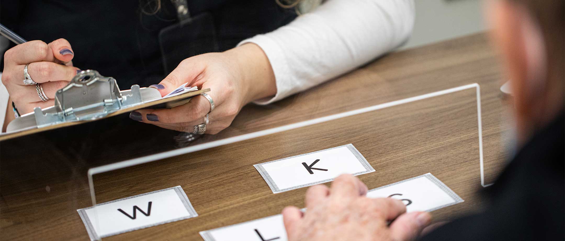 A person holding a clipboard