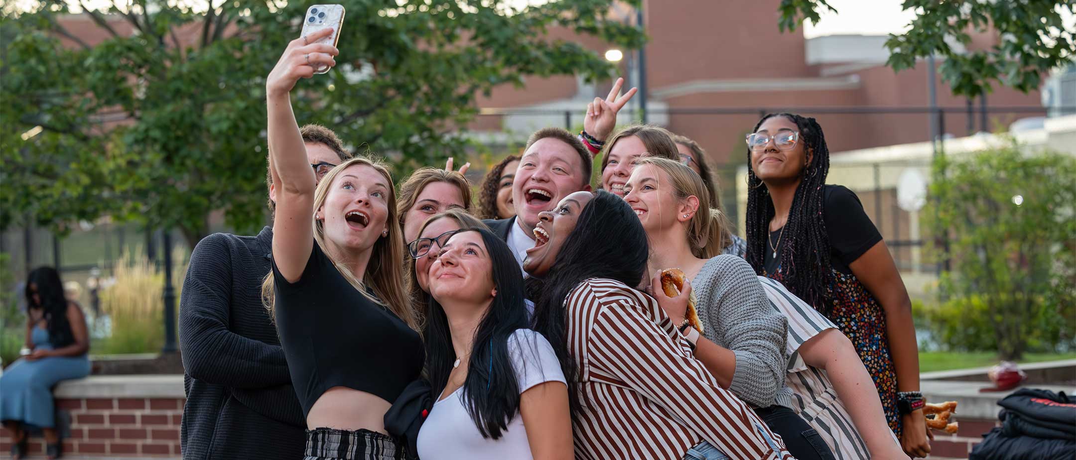 Group of students posing for a selfie