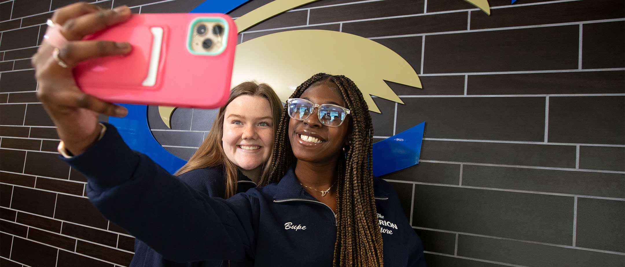 Students posing for a selfie