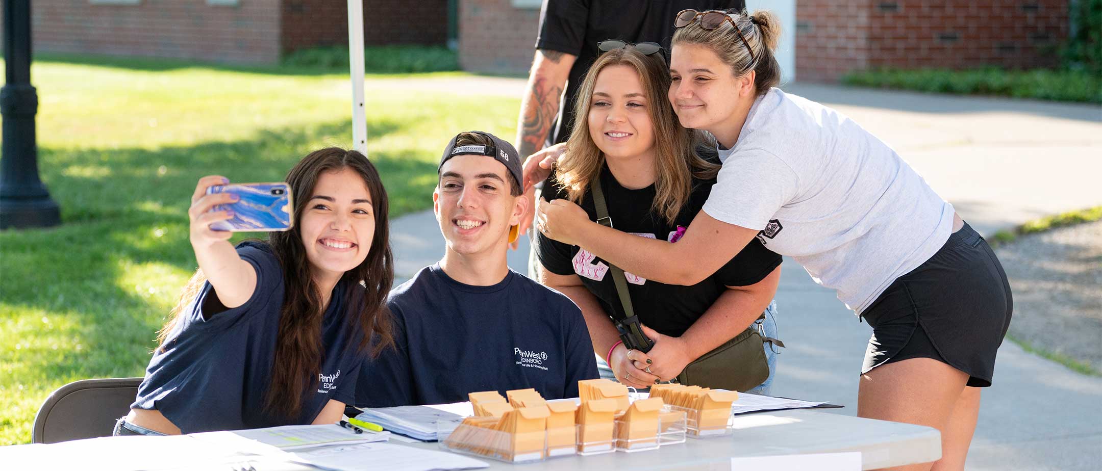 Students posing for a selfie