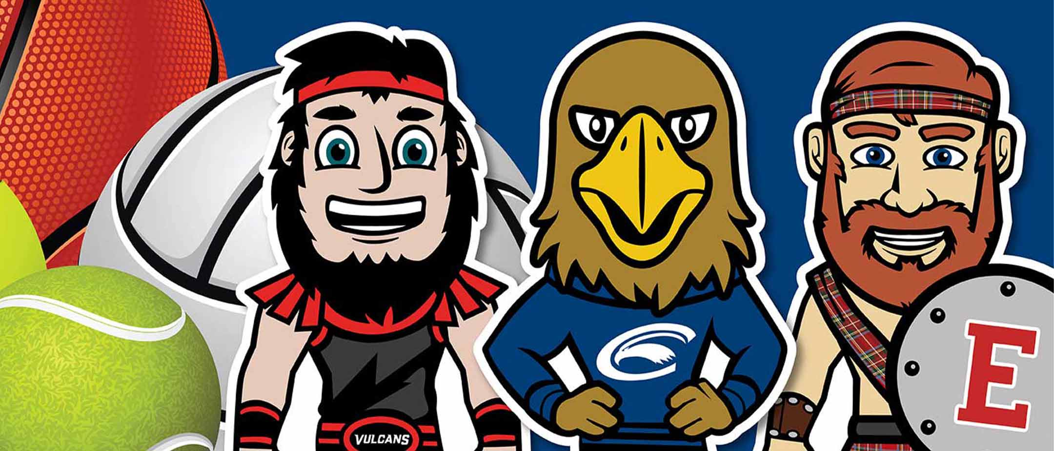 Infographic of all three mascots