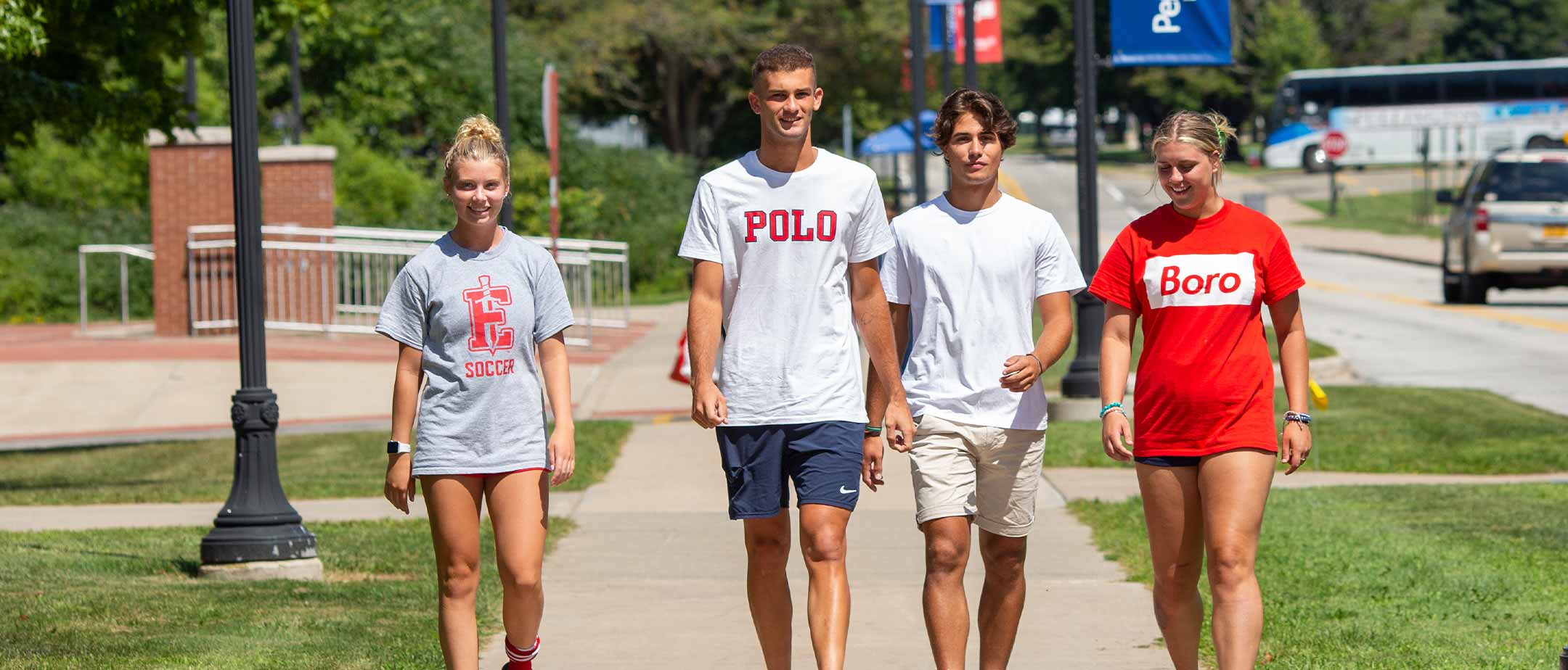 Students exploring the campus