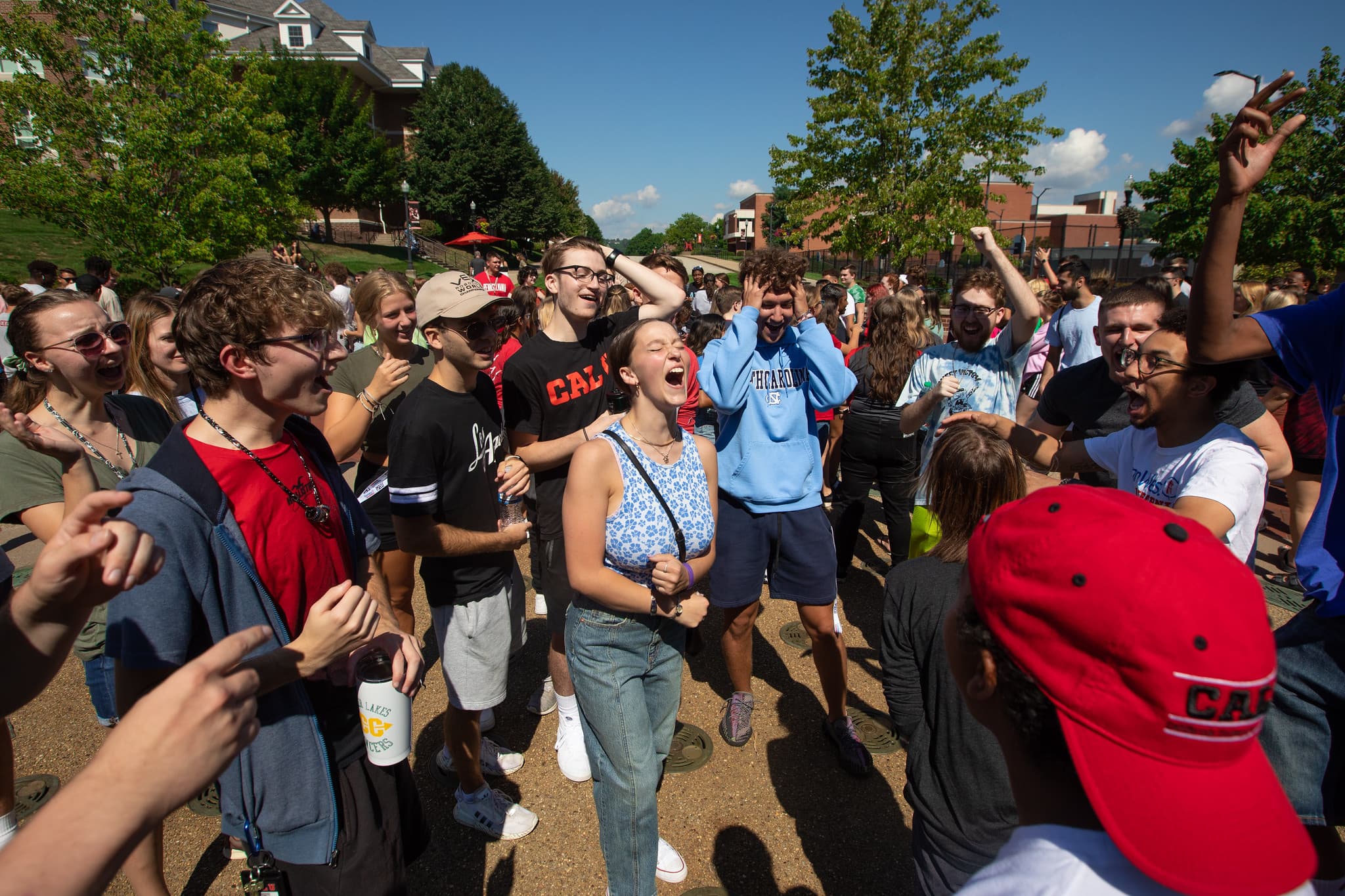 Students at PennWest California during Welcome Week.