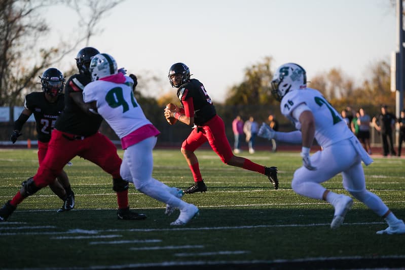 PennWest California playing football.