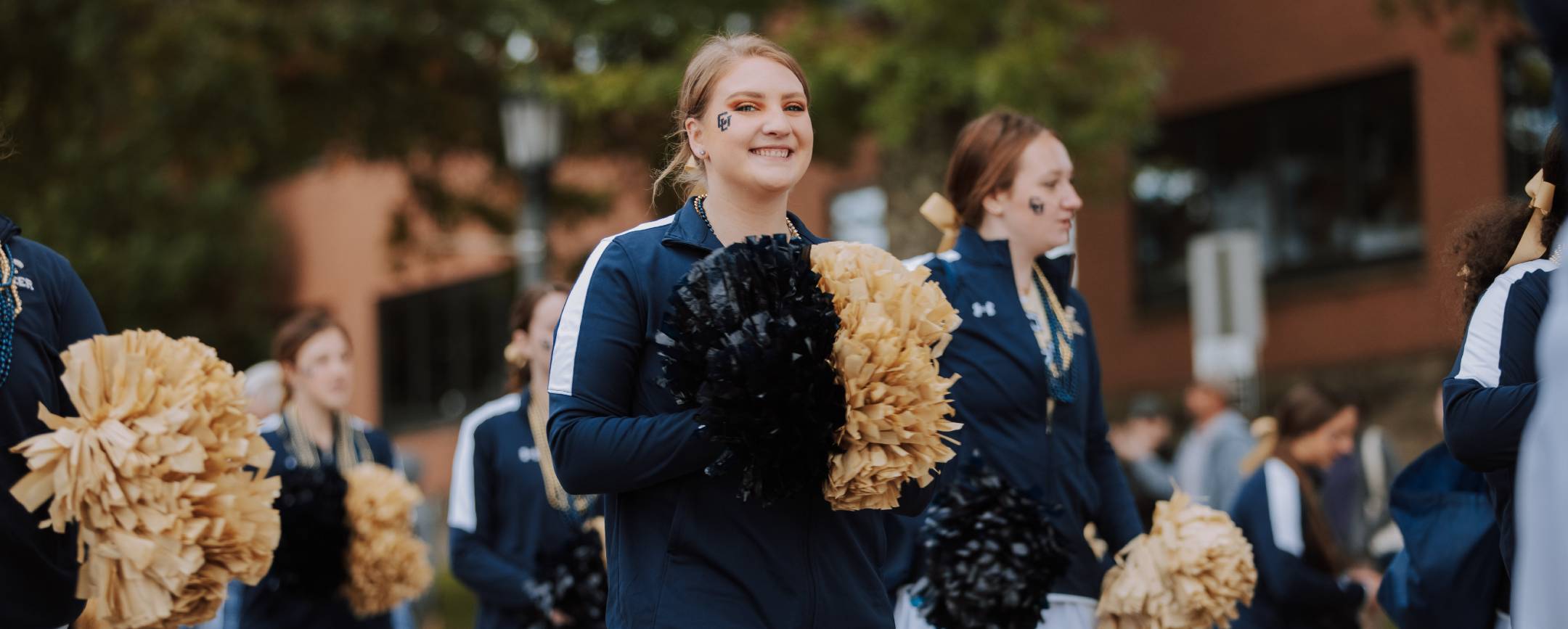 Cheerleader at Clarion homecoming. 