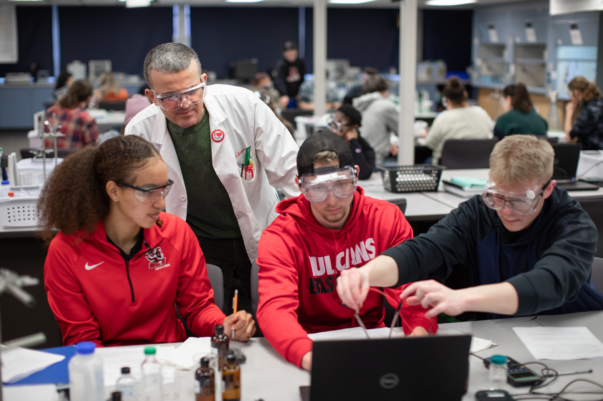 Students working in chemistry lab at PennWest California