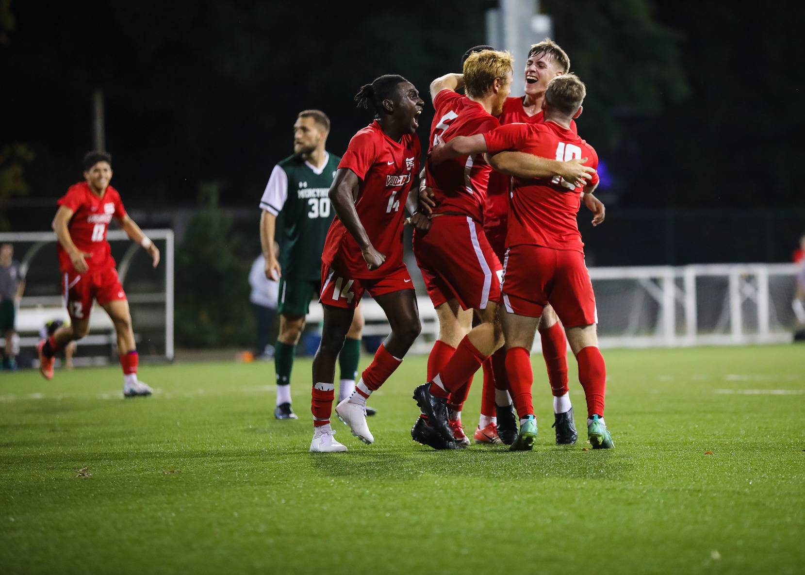 PennWest Cal Mens Soccer Team Celebrating