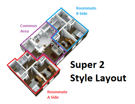 Floor plan for Super 2 at Vulcan Village