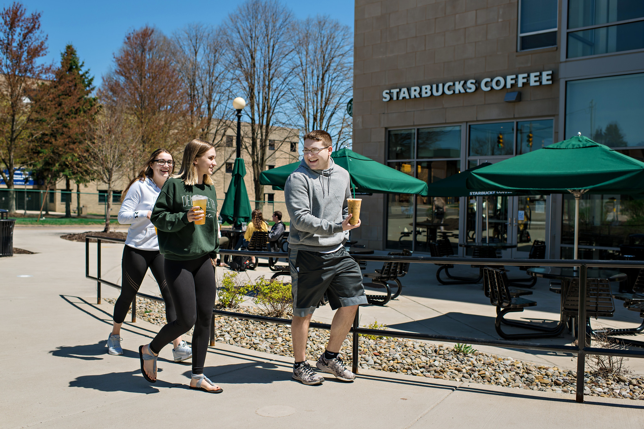 Students Enjoying Starbucks Coffee