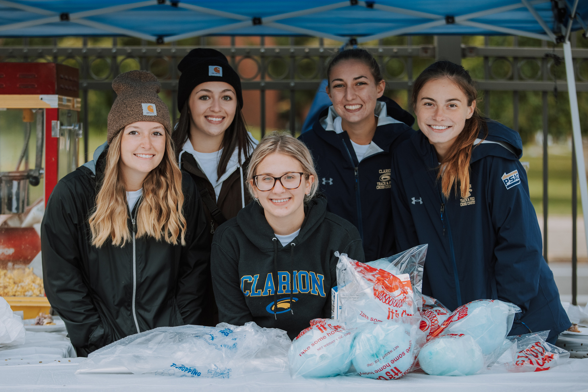 Students Hosting a Snack table at Homecoming parade