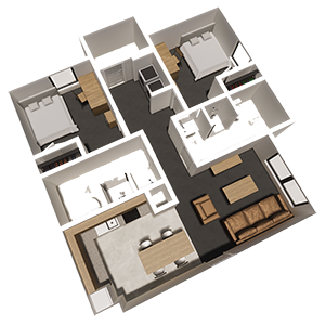 Reinhard 2 Bedroom 2 bath room layout