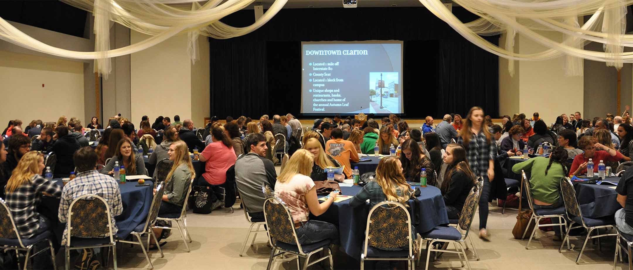 A student event at the Clarion campus