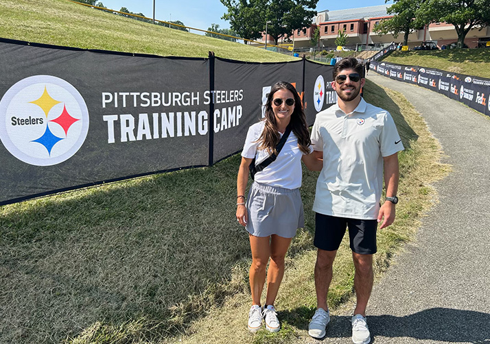 Eli Brinsky at Steelers training camp. 