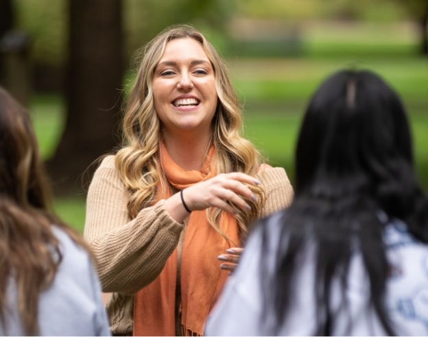 Students laarning outside