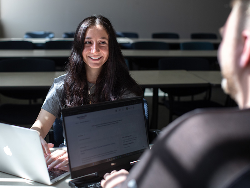 A PennWest student in the classroom. 